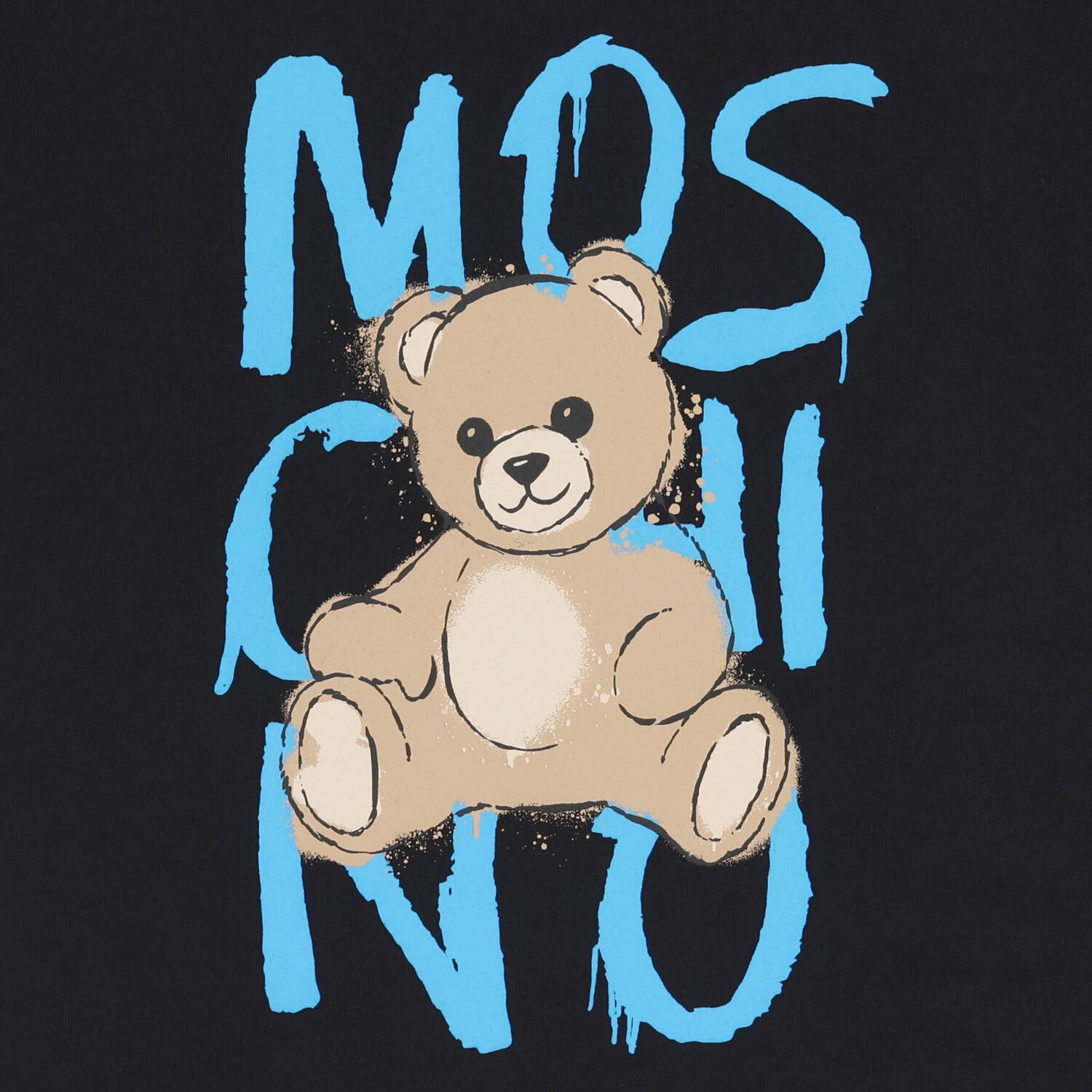 Boys Black Teddy Bear Logo T-Shirt, 1, hi-res