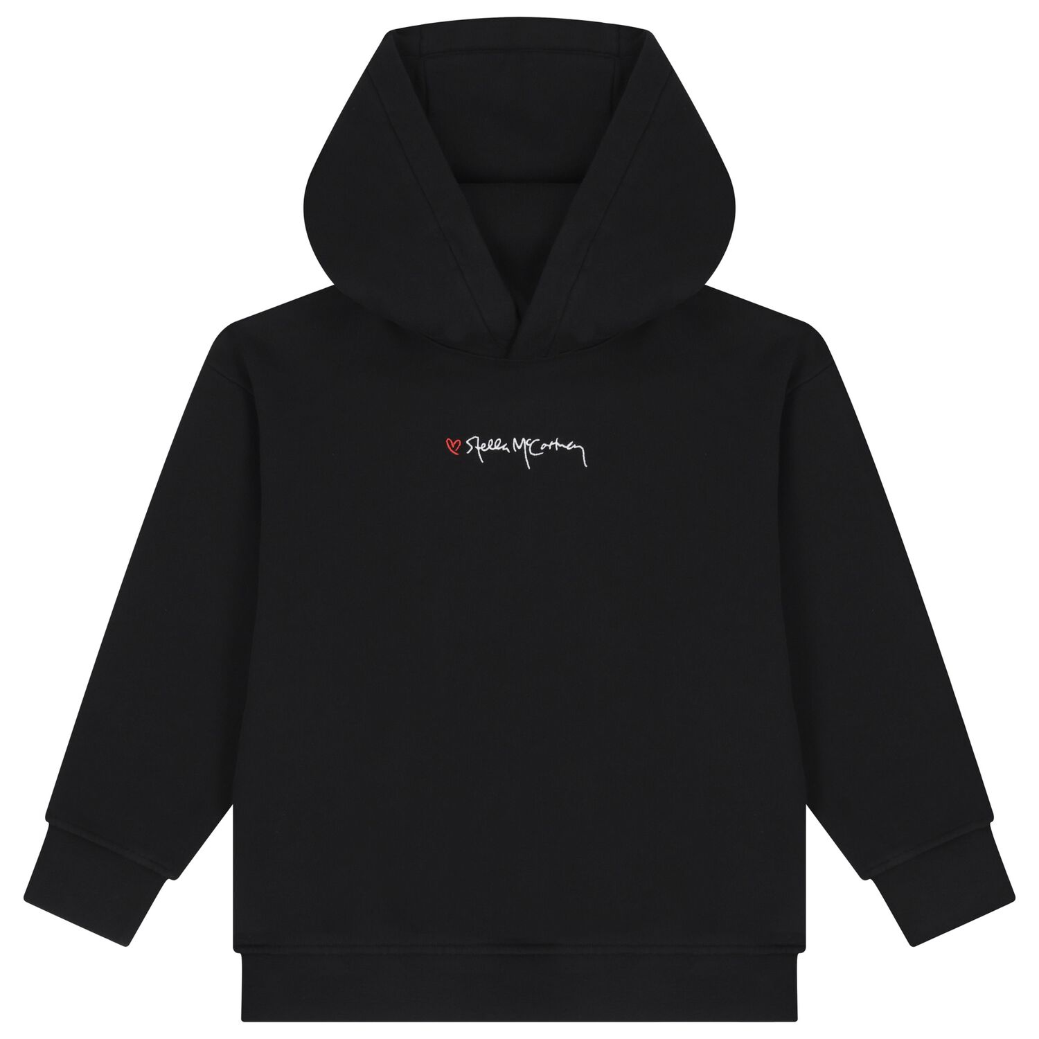 Girls Black Logo Hooded Top, 1, hi-res