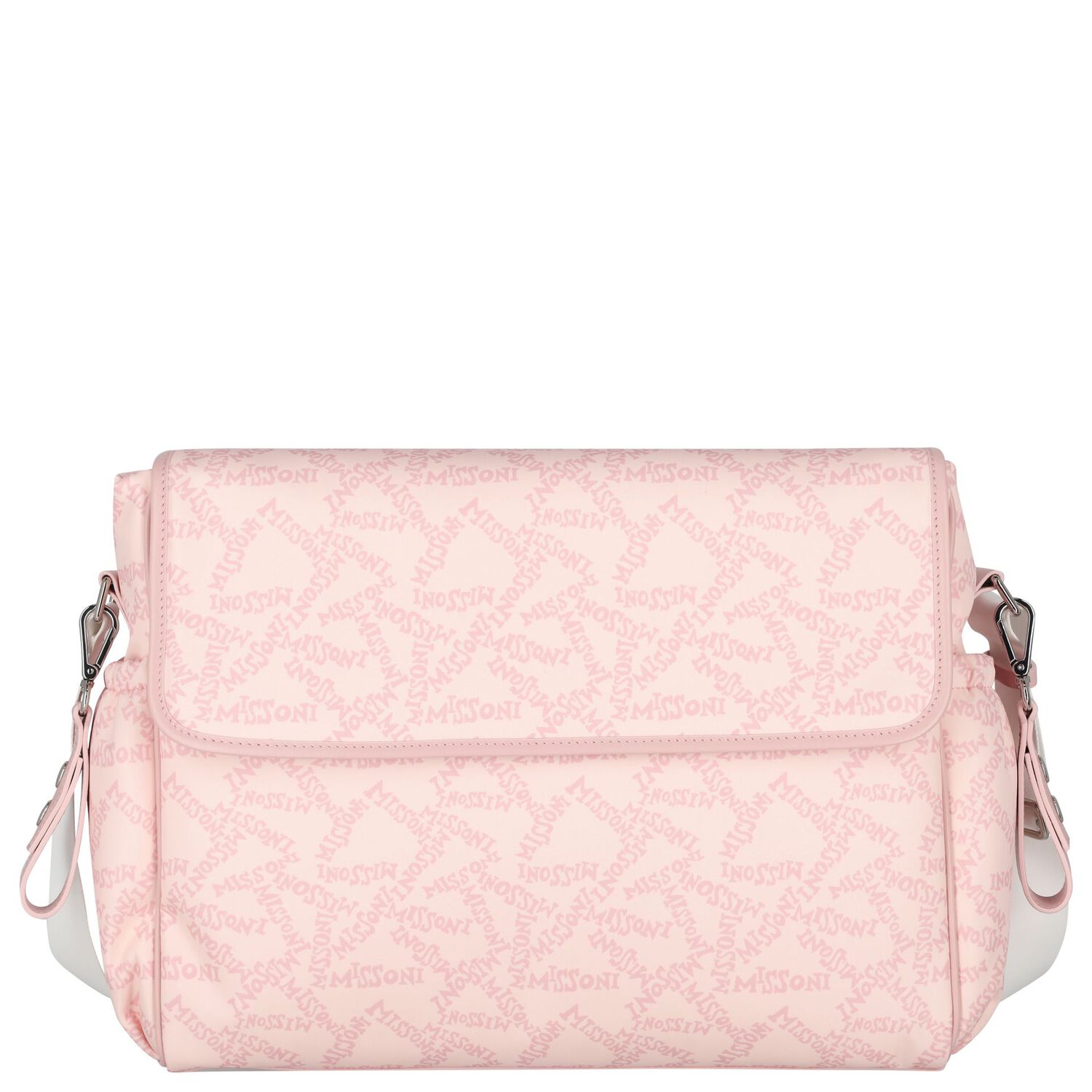Baby Girls Pink & White Logo Changing Bag ( 34cm ), 2, hi-res