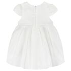 Baby Girls White Flower Satin Dress Set, 1, hi-res