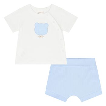 Mayoral Baby Boys Blue & White Shorts Set, 2 Baby Boys Blue & White Shorts Set