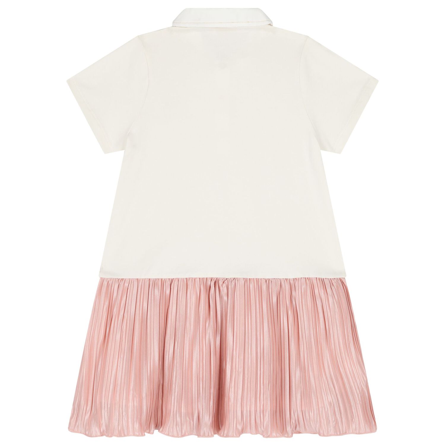 Girls Ivory & Pink Logo Dress, 1, hi-res