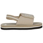 Boys Beige & Black Logo Sandals, 1, hi-res