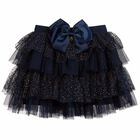 Girls Navy Blue Tulle Skirt, 2, hi-res
