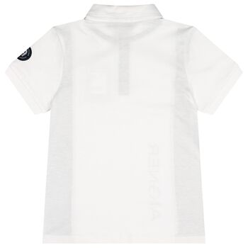 Boys White Logo Polo Shirt