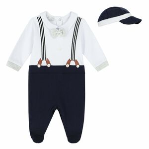 Baby Boys Navy & White Babygrow Set