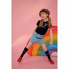 Girls Clay Black Logo Top, 1, hi-res