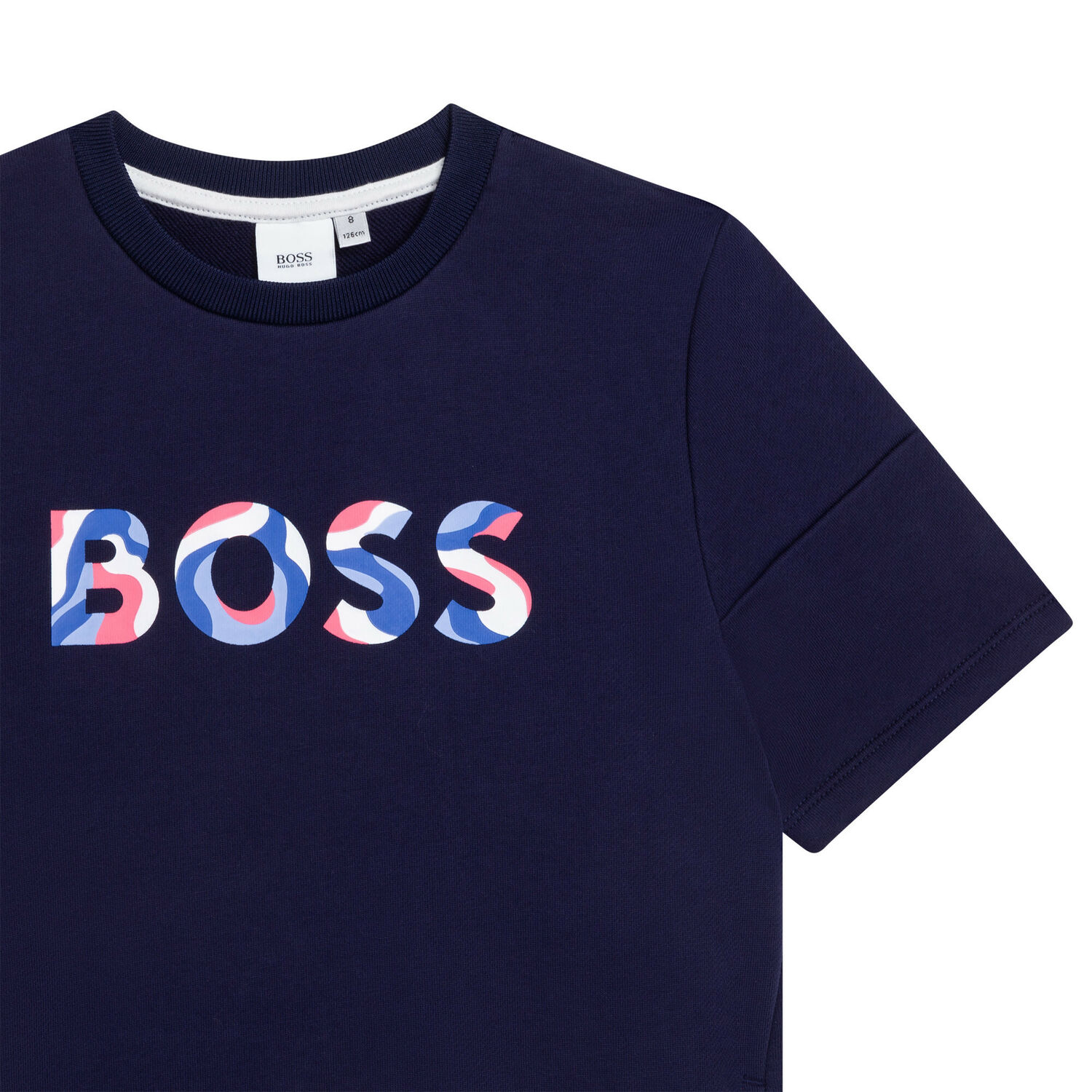 Girls Navy Blue Logo Dress, 1, hi-res image number null