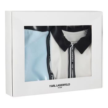 Baby Boys White & Blue Ikonik Shorts Set