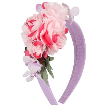 Girls Pink & Lilac Floral Headband