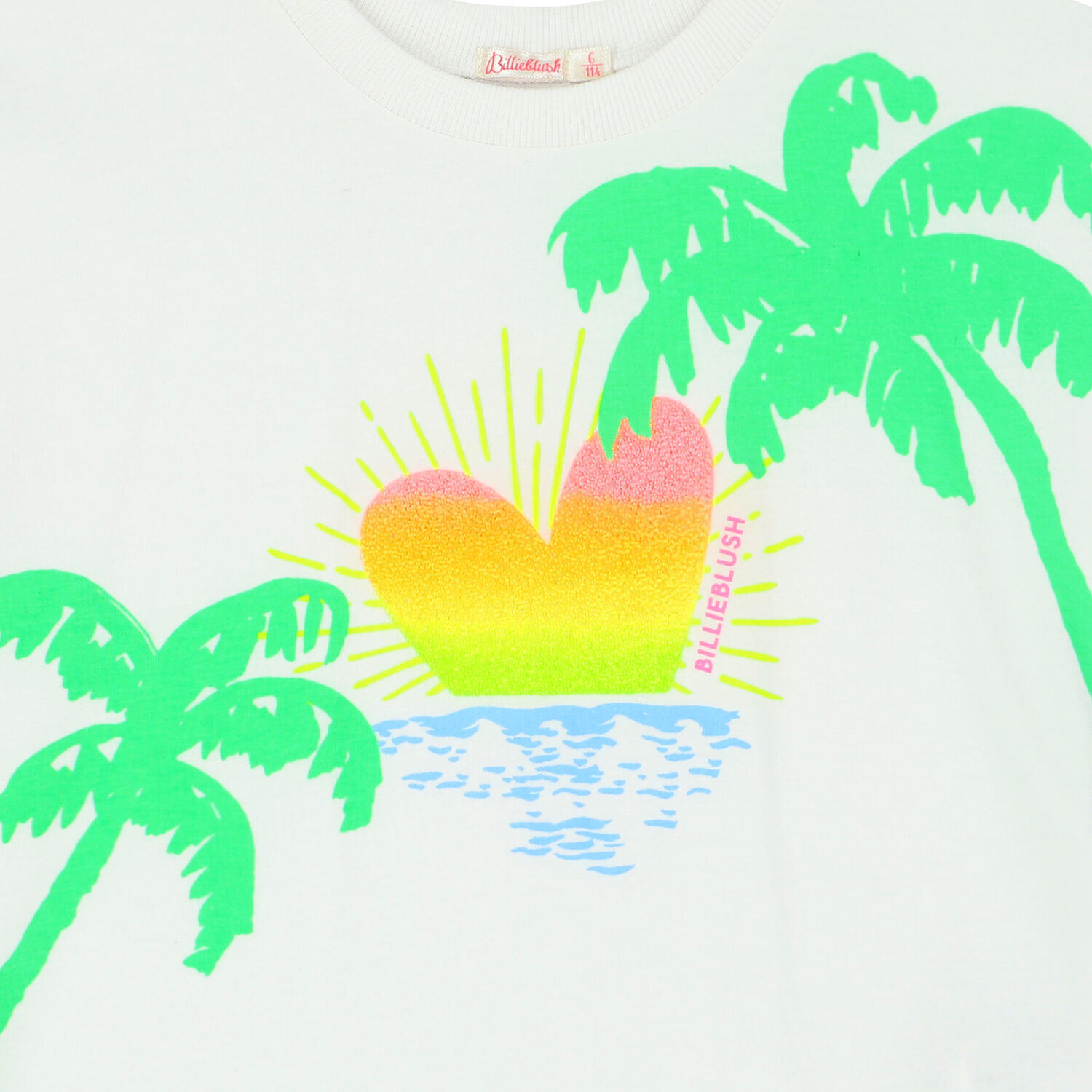 Girls White Glittery Beaded Logo T-Shirt, 1, hi-res image number null