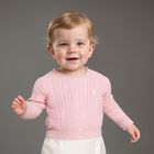 كارديجان بنات منسوج بالشعار باللون الودي, 1, hi-res