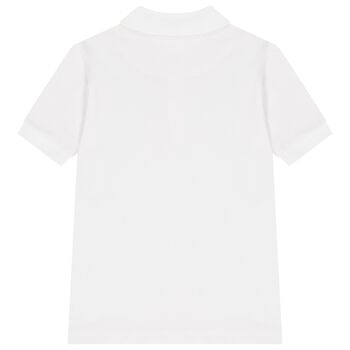 Boys White Logo Polo Shirt