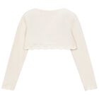 Girls Ivory Bolero Knit Cardigan, 3, hi-res