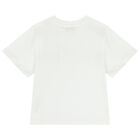 Girls White Logo Rhinestone T-Shirt, 1, hi-res