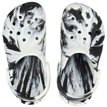 Black & White Classic Marbled Clog Sandals