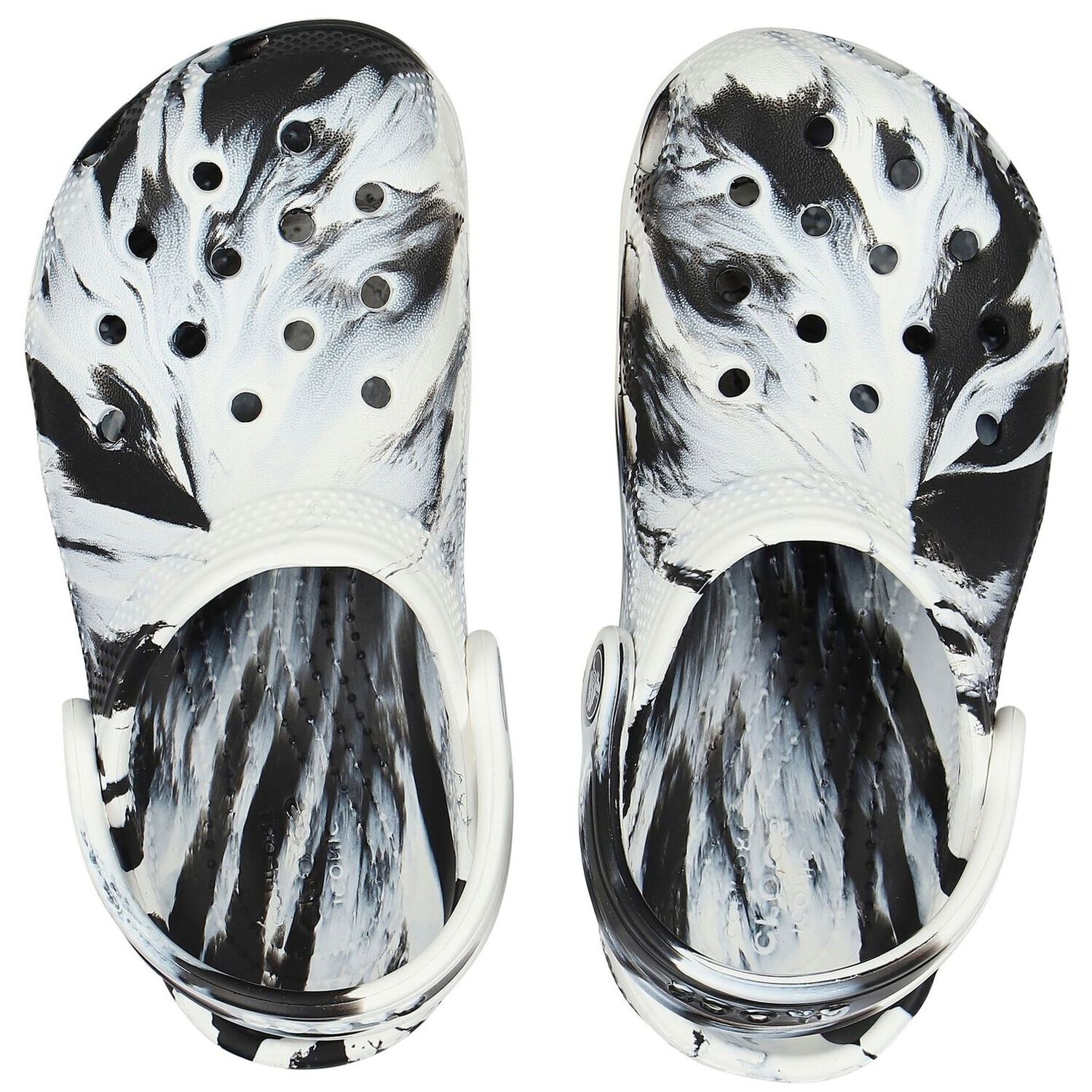 Black & White Classic Marbled Clog Sandals, 1, hi-res image number null