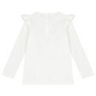 Girls White Floral Long Sleeve Top, 1, hi-res