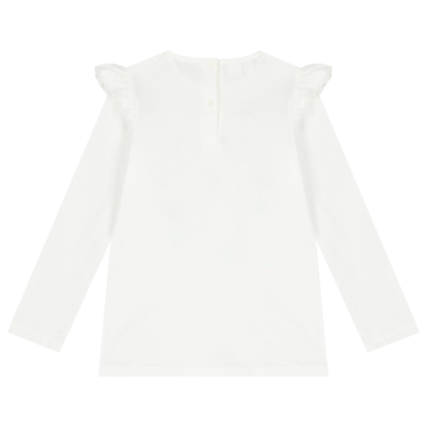 Girls White Floral Long Sleeve Top, 1, hi-res image number null