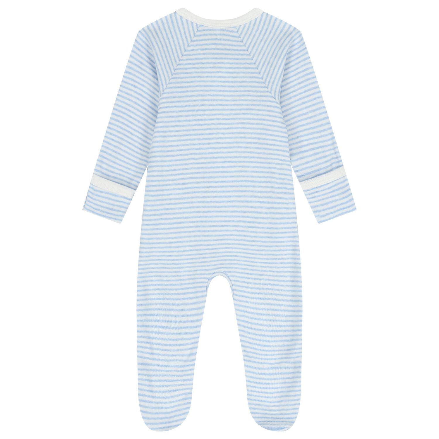 Baby Boys White & Blue Babygrows ( 2 Pack ), 2, hi-res image number null