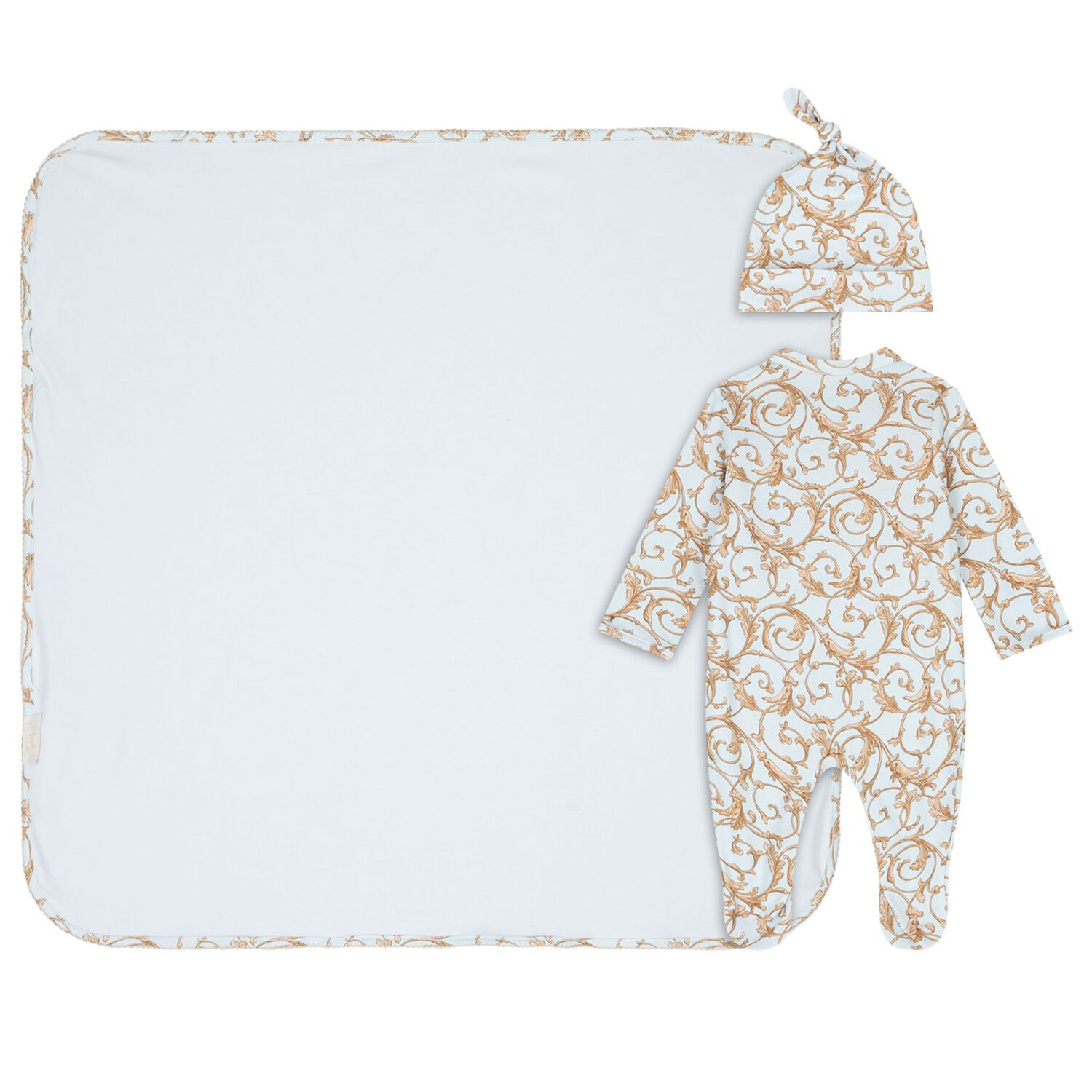 Baby Boys Blue & Gold Babygrow Gift Set, 1, hi-res
