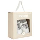 Baby Girls White Velvet Pre Walker Shoes, 1, hi-res
