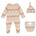 Beige & Brown Zig Zag Babygrow Set, 2, hi-res