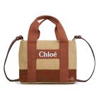 Girls Beige Logo HandBag, 1, hi-res