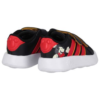 Younger Boys Black & Red Mickey Mouse Disney Grand Court Trainers