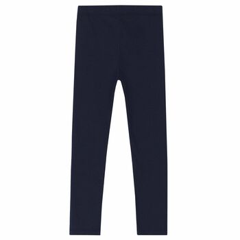 Girls Navy Logo Leggings