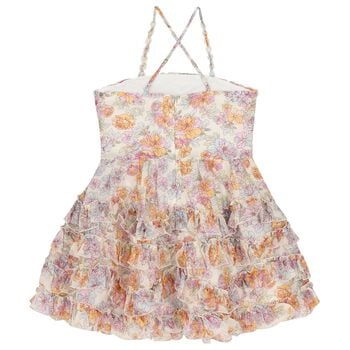 Girls Ivory Floral Mini Dress