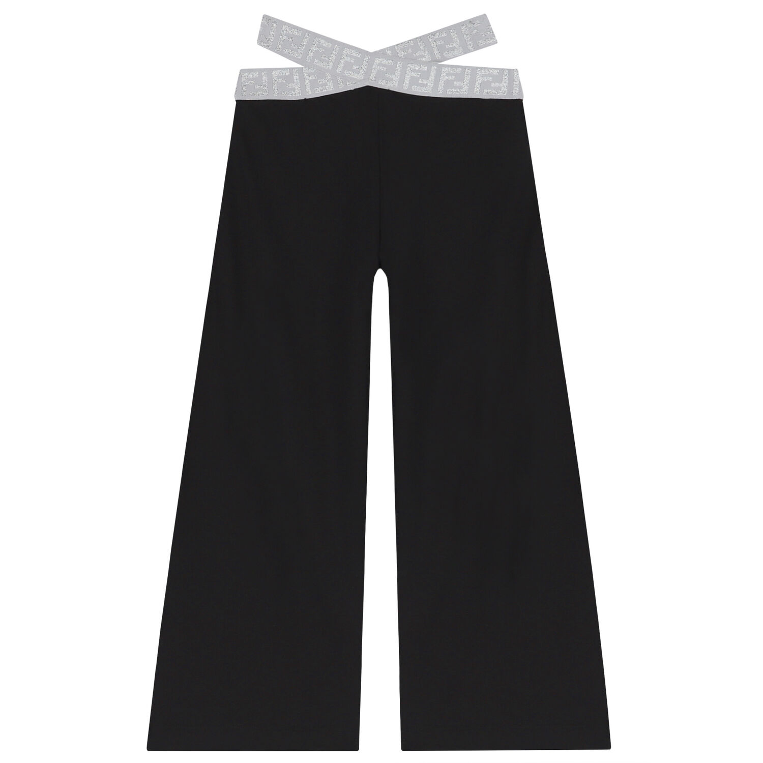 Girls Black & Grey Logo Trousers, 1, hi-res