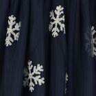 Girls Navy Blue Snowflakes Dress, 1, hi-res