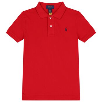 Boys Red Logo Polo Shirt