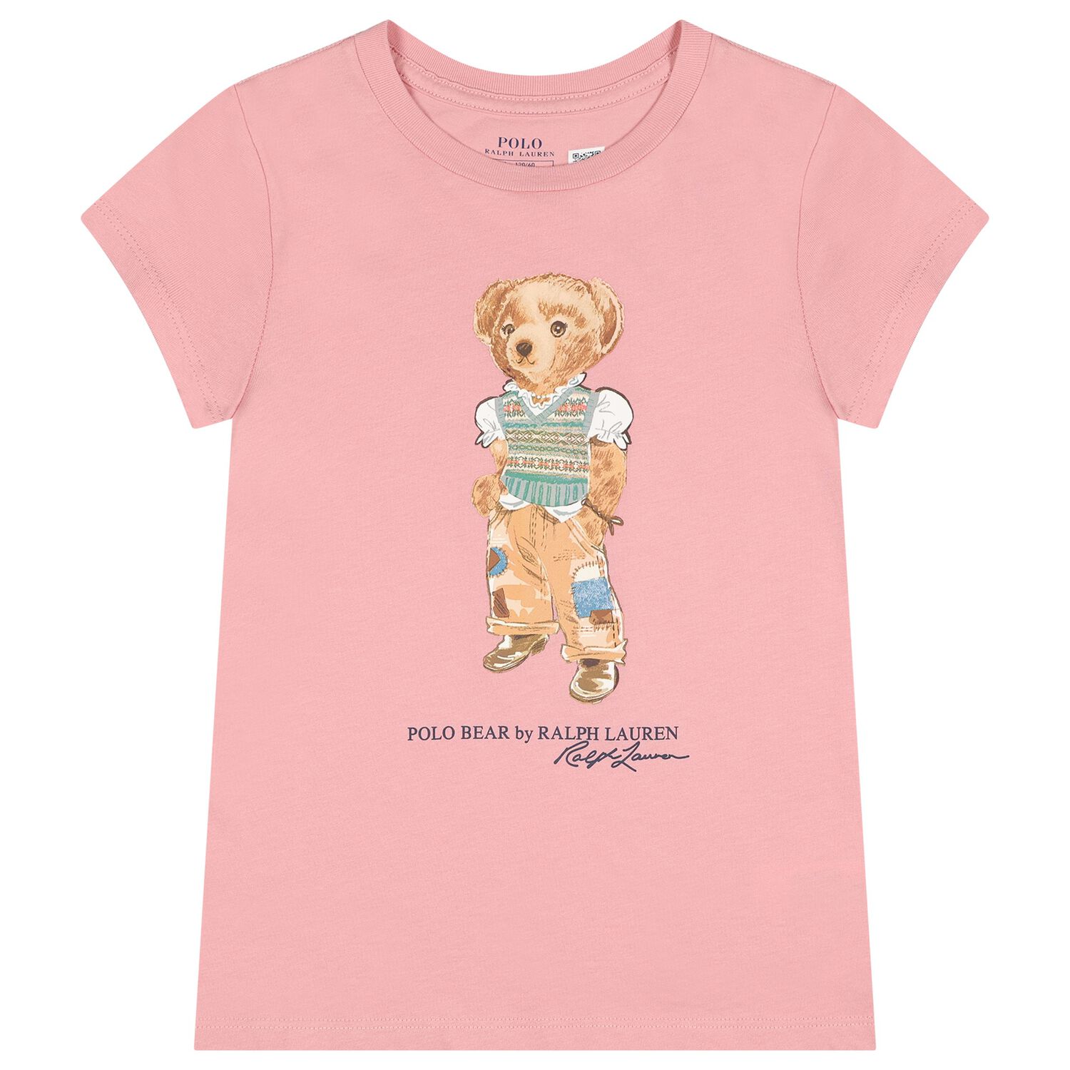 Girls Pink Polo Bear T-Shirt, 1, hi-res