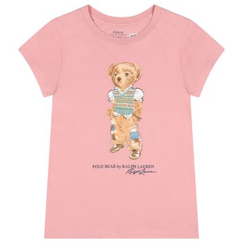 Girls Pink Polo Bear T-Shirt