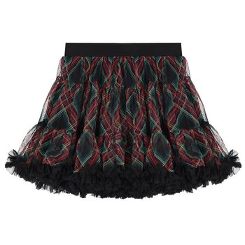 Girls Red & Green Tartan Pixie Skirt