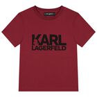Boys Mini Me Burgundy Logo T-Shirt, 3, hi-res