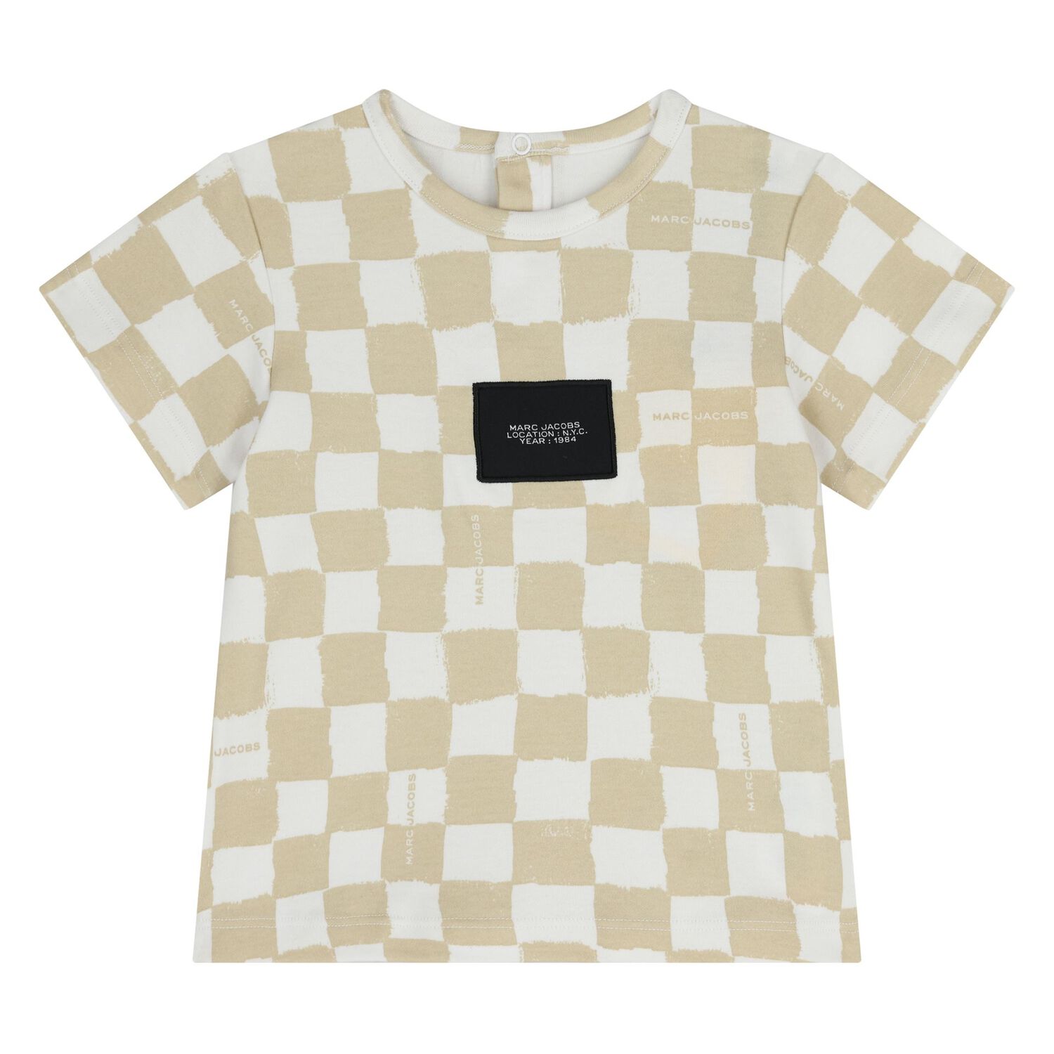 Younger Beige & White Check Shorts Set, 1, hi-res