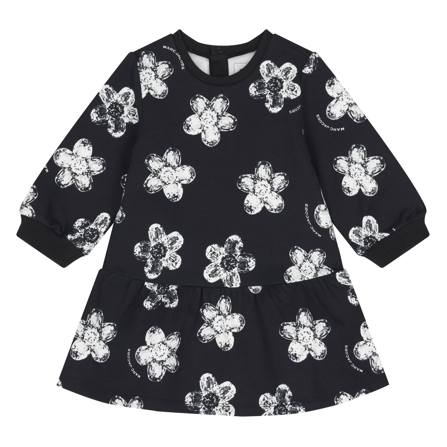 Younger Girls Black Flower Dress, 1, hi-res image number null
