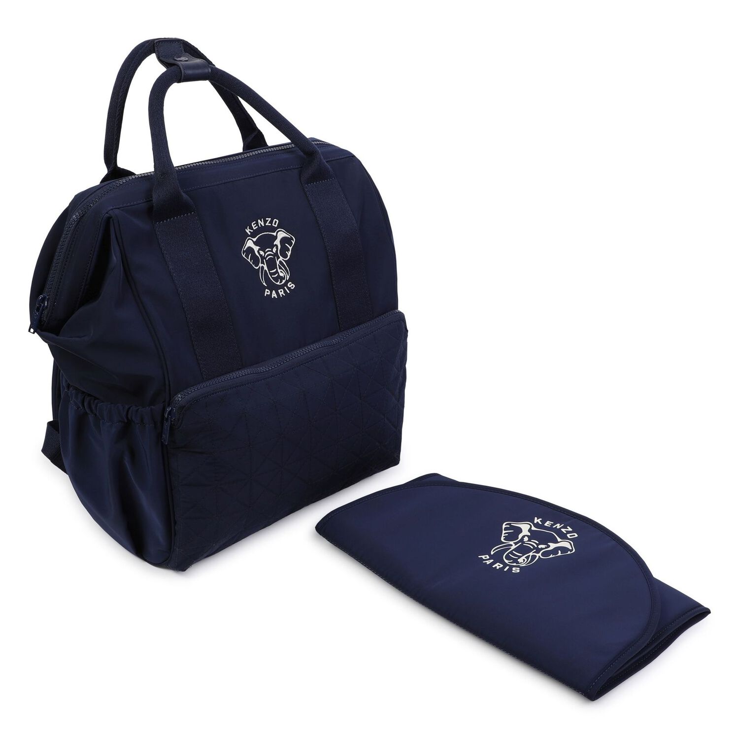 Navy Blue Elephant Logo Baby Changing Bag, 1, hi-res