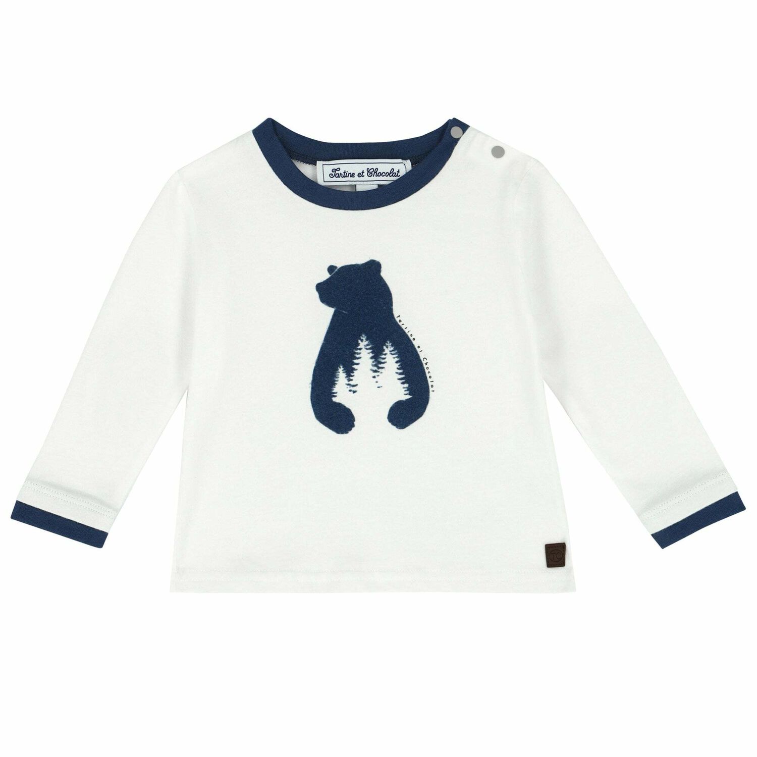 White Printed Long Sleeve Top, 1, hi-res