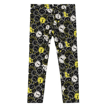 Girls Black Logo Leggings