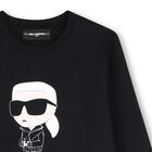 Boys Black Ikonik Karl Long Sleeve Top, 1, hi-res