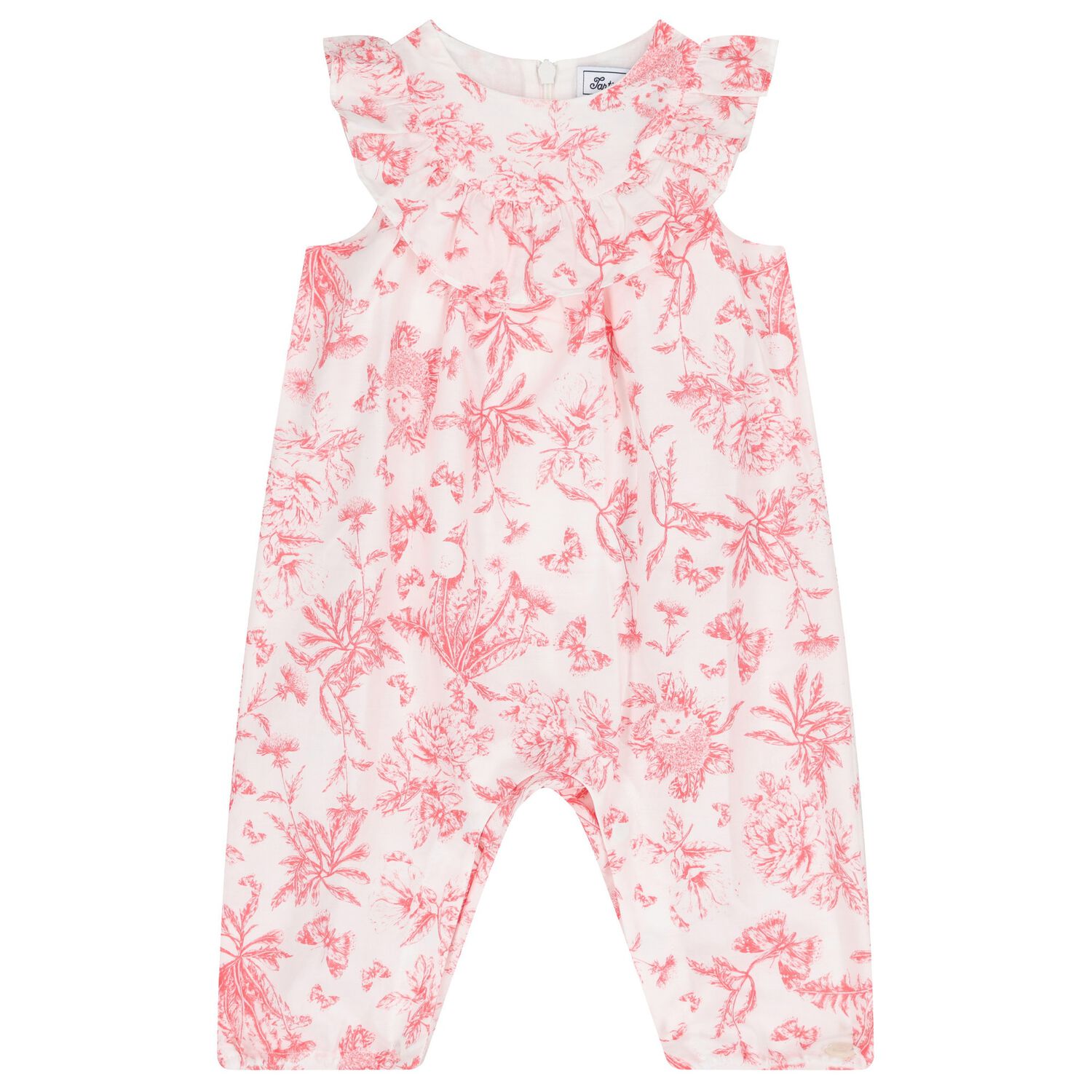 Baby Girls White & Red Floral Romper, 1, hi-res image number null
