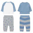 Baby Boys Blue, Ivory & Grey Trousers Sets ( 2-Pack ), 1, hi-res