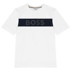 Boys White & Navy Blue Logo Shorts Set, 1, hi-res