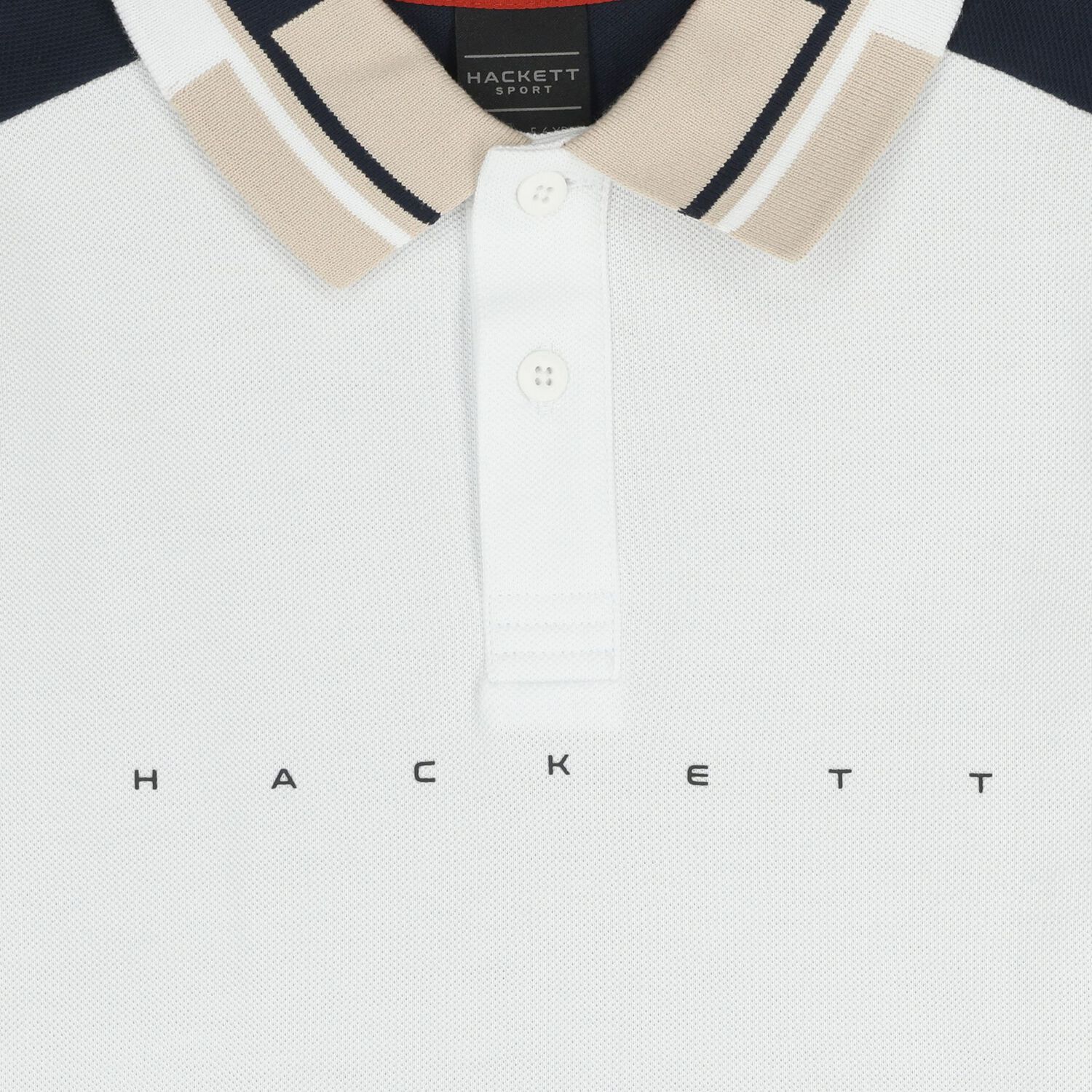 Boys White & Navy Blue Logo Polo Shirt, 2, hi-res