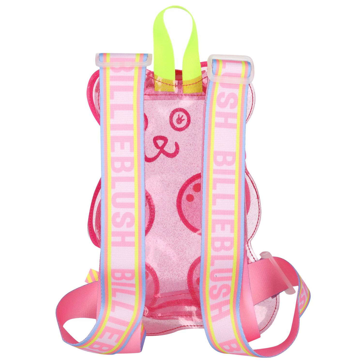 Girls Pink Teddy Bear Transparent Backpack, 1, hi-res
