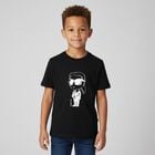 Boys Black Ikonik Karl T-Shirt, 1, hi-res